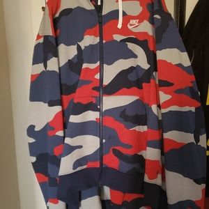 XL Men's Nike Club Camo Zip Hoody and Jogger set